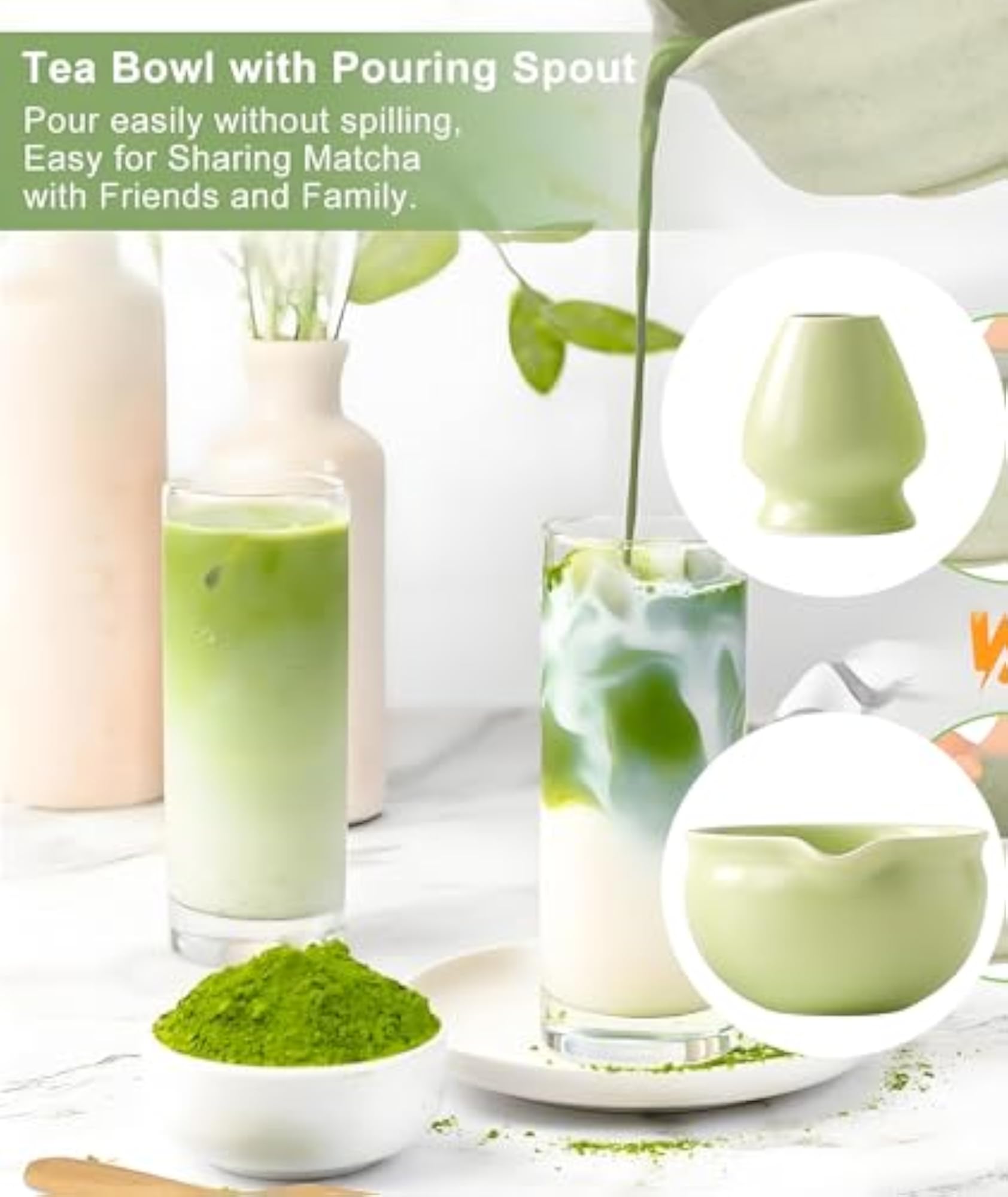 Complete Matcha Tea Set with Bowl and Whisk